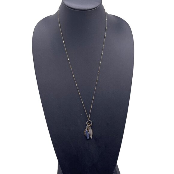 American Eagle Jewelry - American Eagle Rhinestone Feather Pendant Chain Necklace Silver and Gold Tone